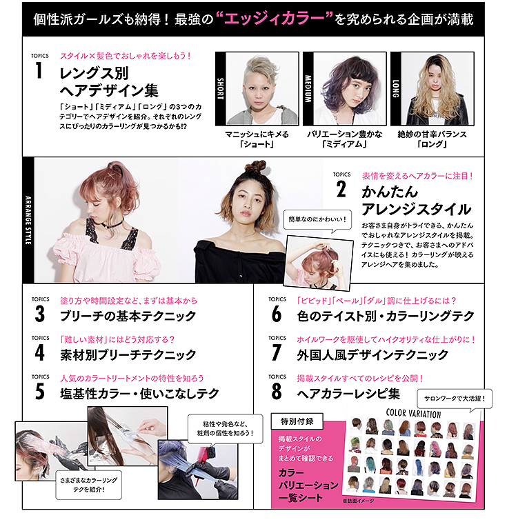 エッジィカラー ヘアカタログ Color Book 美容専門出版社 女性モード社 Josei Mode